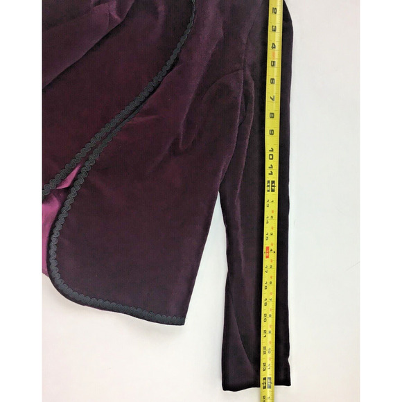 renaissance Ren Faire Womens Velvet jacket lined Size 8 Plum Black Boho - Picture 12 of 16